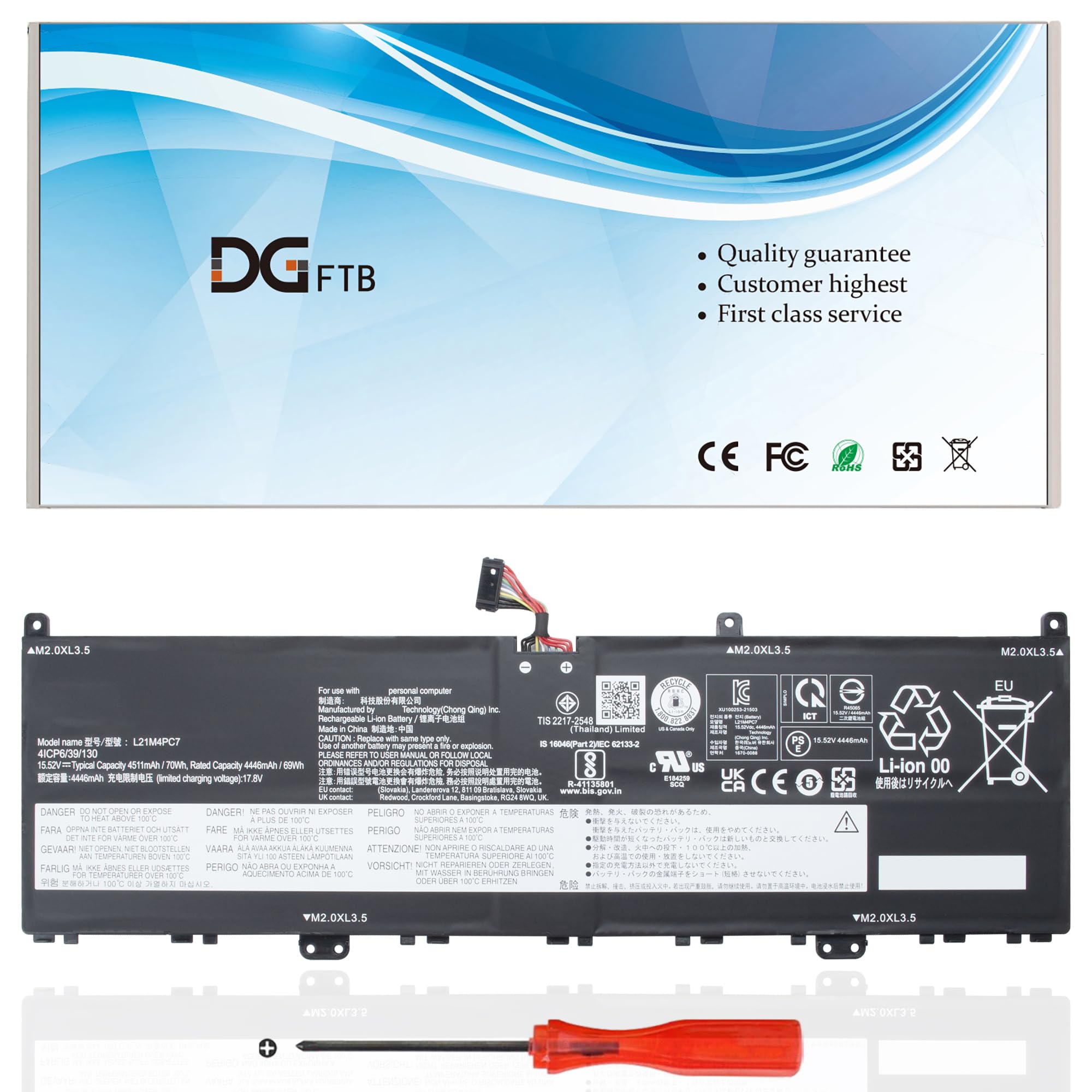 Amazon.com: DGFTB L21M4PC7 Laptop Battery for Lenovo Slim 7 ProX